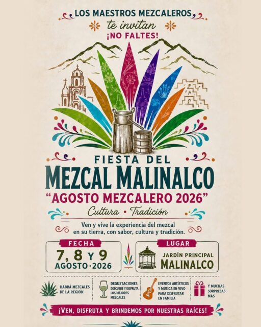 ✨Recomendación CLA Malinalco Villas | Fiesta del Mezcal Malinalco 2026 ✨
📅 7, 8 y 9 de agosto de 2026
¡Vive uno de los eventos más esperados del año en Malinalco! 🥃🌿 Descubre la tradición mezcalera de la región con degustaciones, mezcales locales, música en vivo, eventos artísticos y muchas sorpresas para disfrutar en familia.
📍 Jardín Principal de Malinalco
En CLA Malinalco Villas te invitamos a disfrutar de Malinalco durante tu estancia y ser parte de esta gran celebración que reúne cultura, tradición y el sabor de nuestras raíces.
¡Ven, disfruta y brindemos por Malinalco! ✨🥂